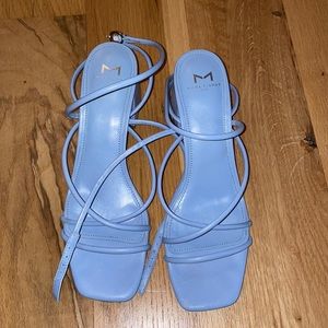 Marc Fisher Light Blue Strappy Square-Toe Sandals